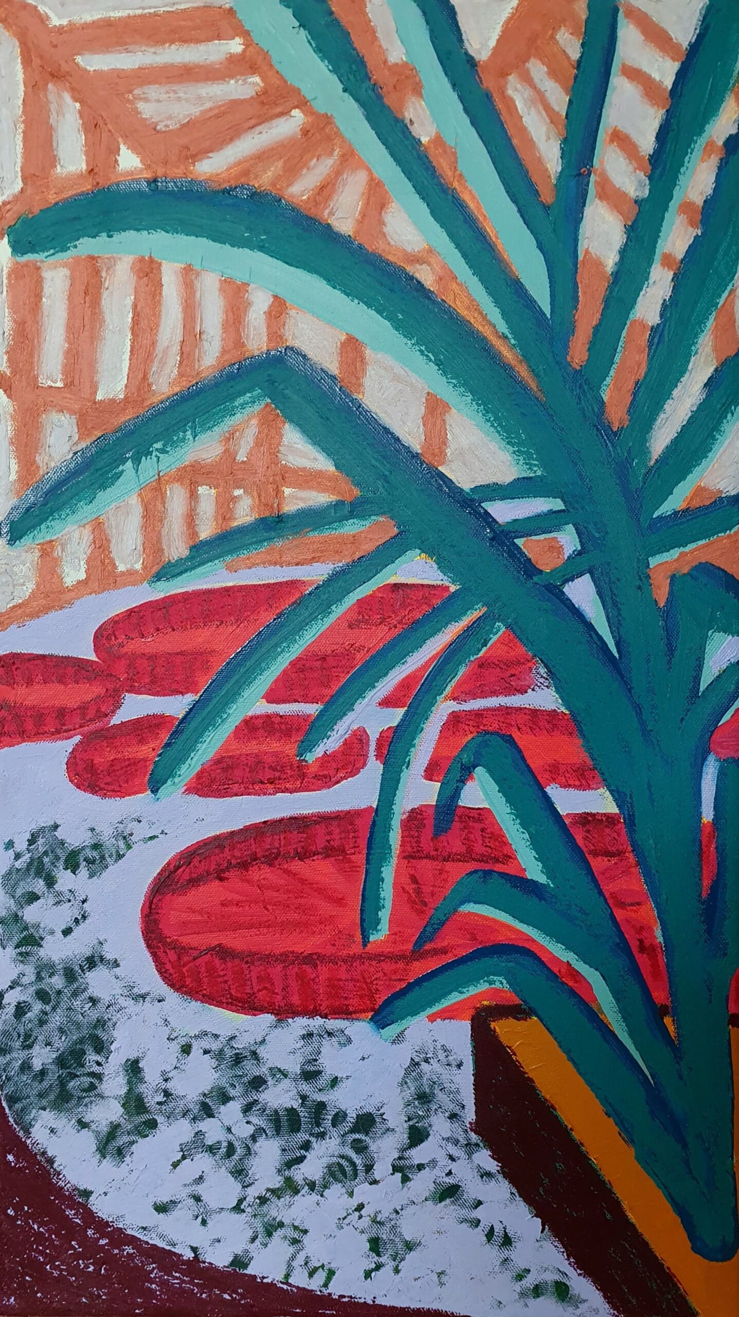 Blue Bamboo Shelter painting